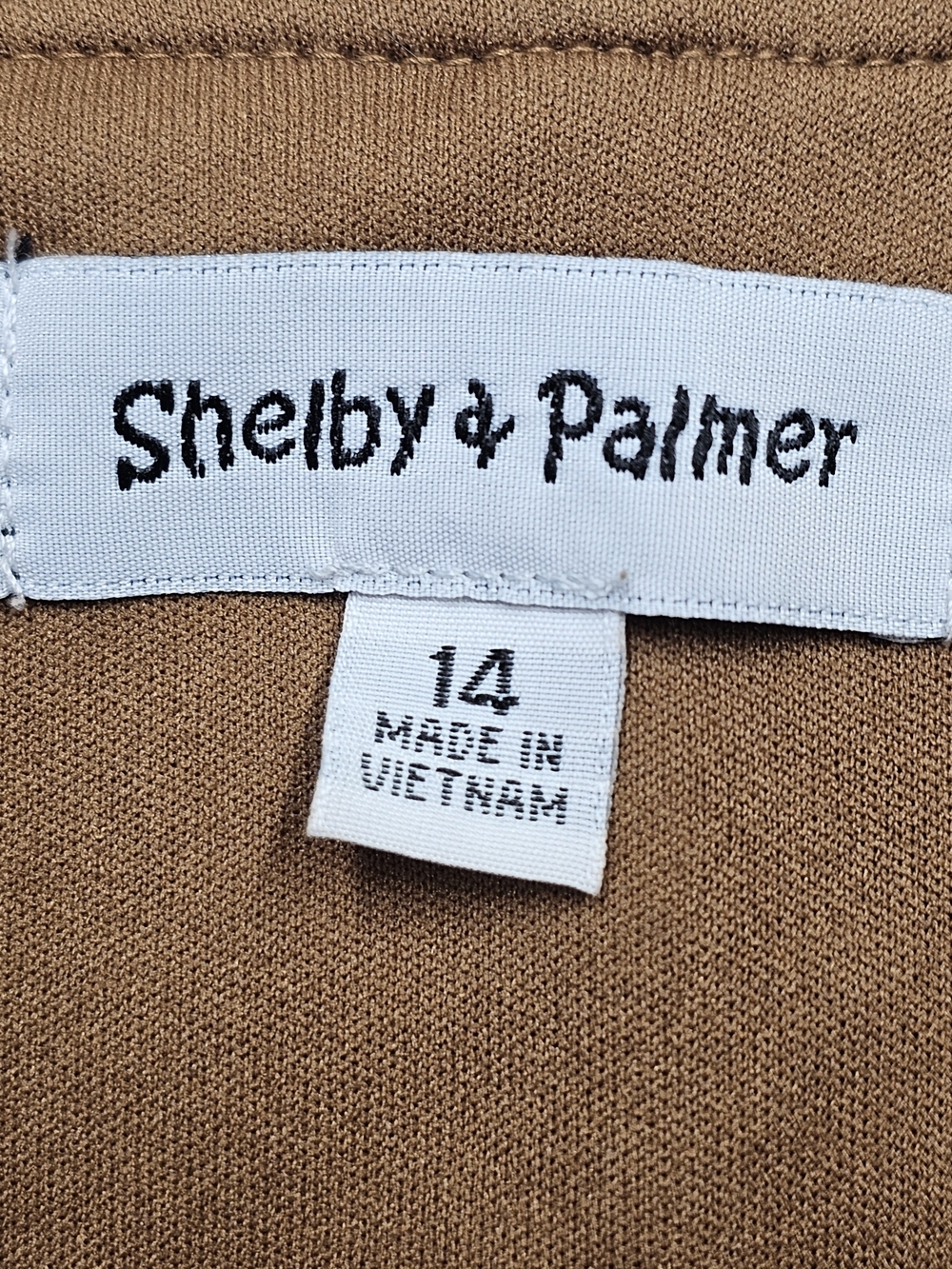 Shelby & Palmer Faux Suede Dress Gold Zip Pockets Sleeveless Size 14 - Picture 8 of 9